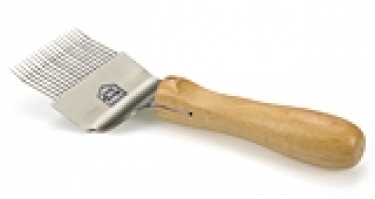 Ontzegelvork RVS met houten handvat